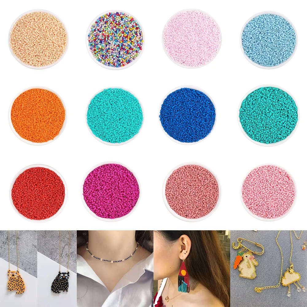 1800Pcs/Lot 2mm Color Czech Glass Seed Spacer Beads for DIY Craft Earrings Bracelet Necklace Jewelry Making Findings Accessories