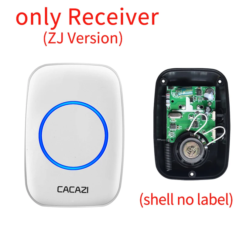 CACAZI-botón o receptor para A10 Home, timbre inalámbrico inteligente, resistente al agua, enchufe de EE. UU., UE, Reino Unido, AU, rango de 300m