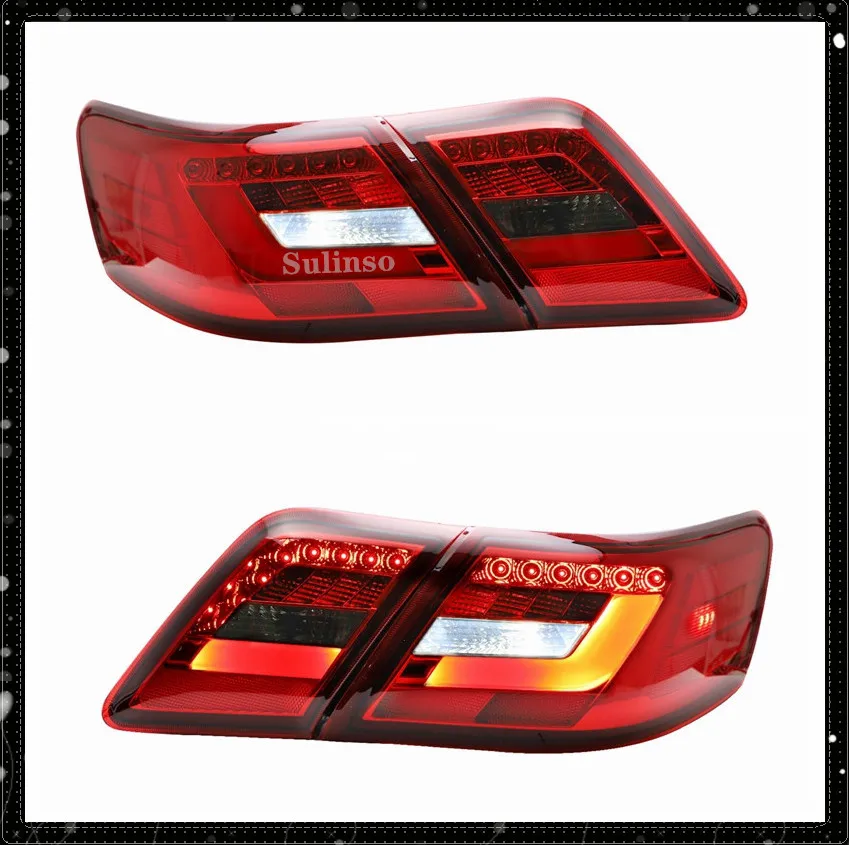 

Sulinso 2pcs For 2006-2011 Toyota Camry XV40 Gen Sedan LED Tail Lights Red Lens Rear Lamps