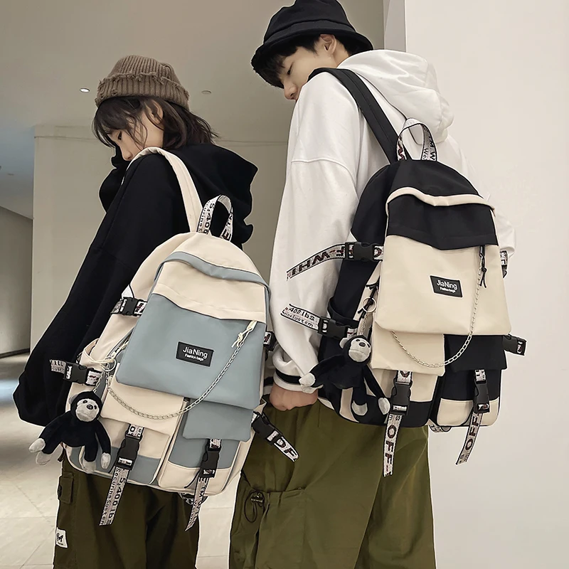 Backpack Male Harajuku Ulzzang High School student Backpack Female 2021 large capacity junior high school backpack