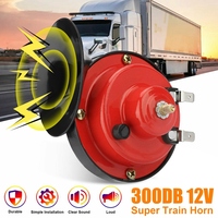 300DB 12V Universal Electric Snail Train Horn Super Loud Waterproof Horns Siren for Motorcycle Car Truck SUV Boat