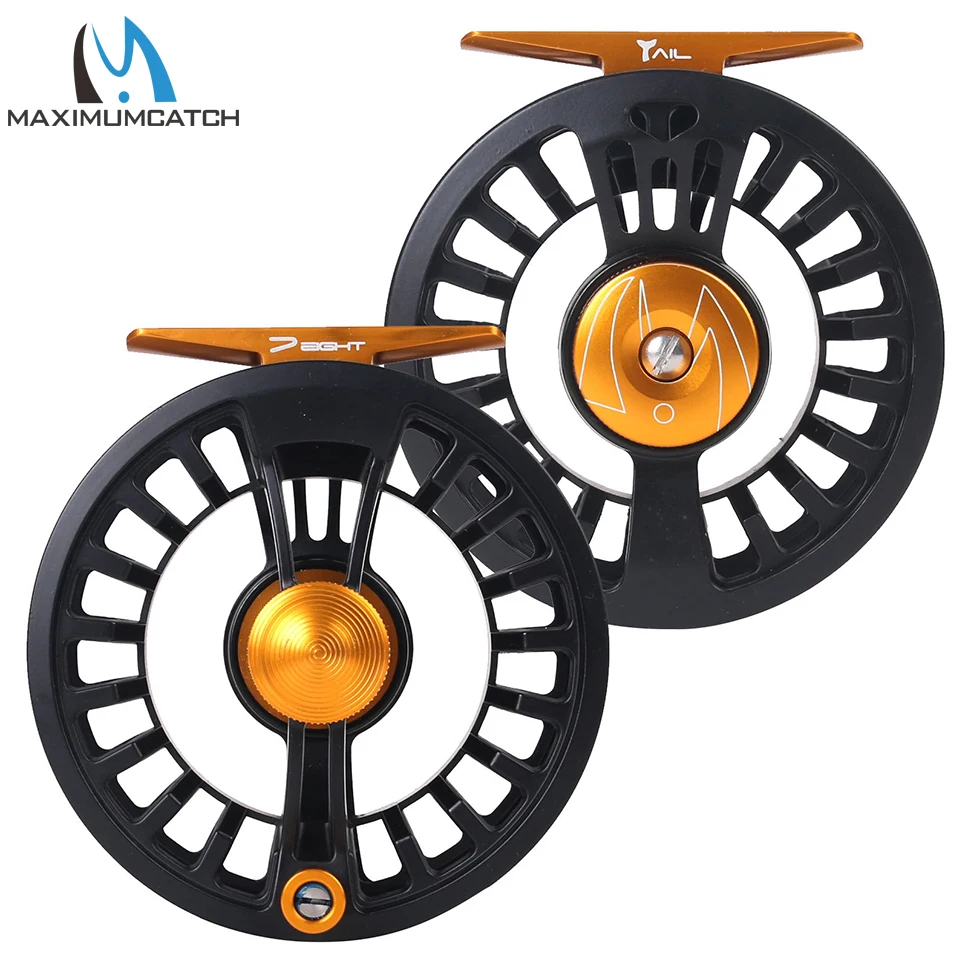 

Maximumcatch Tail Fly Fishing Reel Super Light Weight CNC MachinedNon-stick Coating Disc 5/6 7/8wt Black Fly Reel