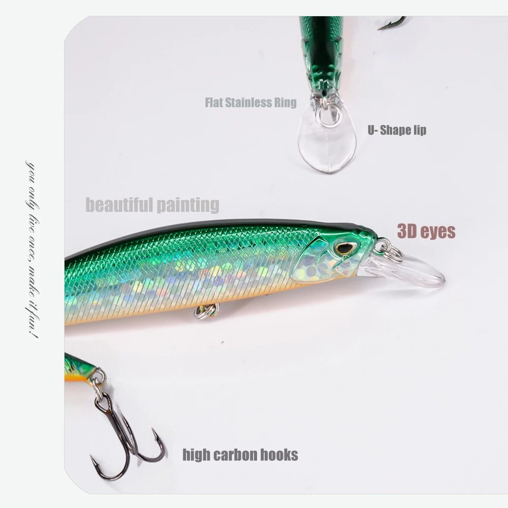 New Crankbait Wobblers Hard Bait 9.5Cm/15G Fishing Lures Minnow for Bass Pike Perch Camping Fake Isca Artificial Jerkbait