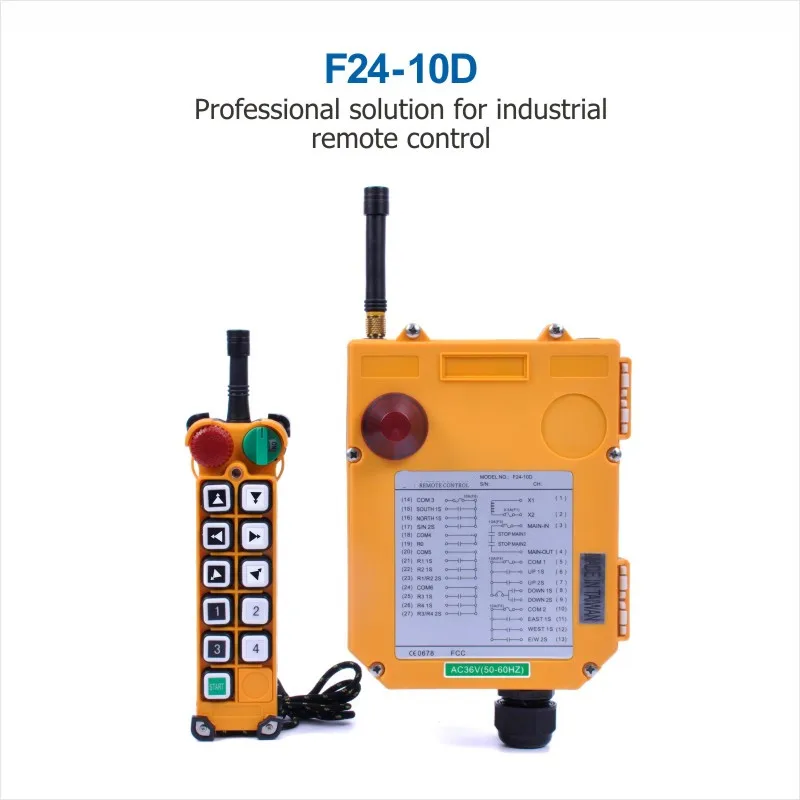 

Industrial Remote Control F24-10D TELECRANE Telecontrol UTING Crane Lift GT-LD10 GOTI Switch 10 Double Speed Buttons for Hoist