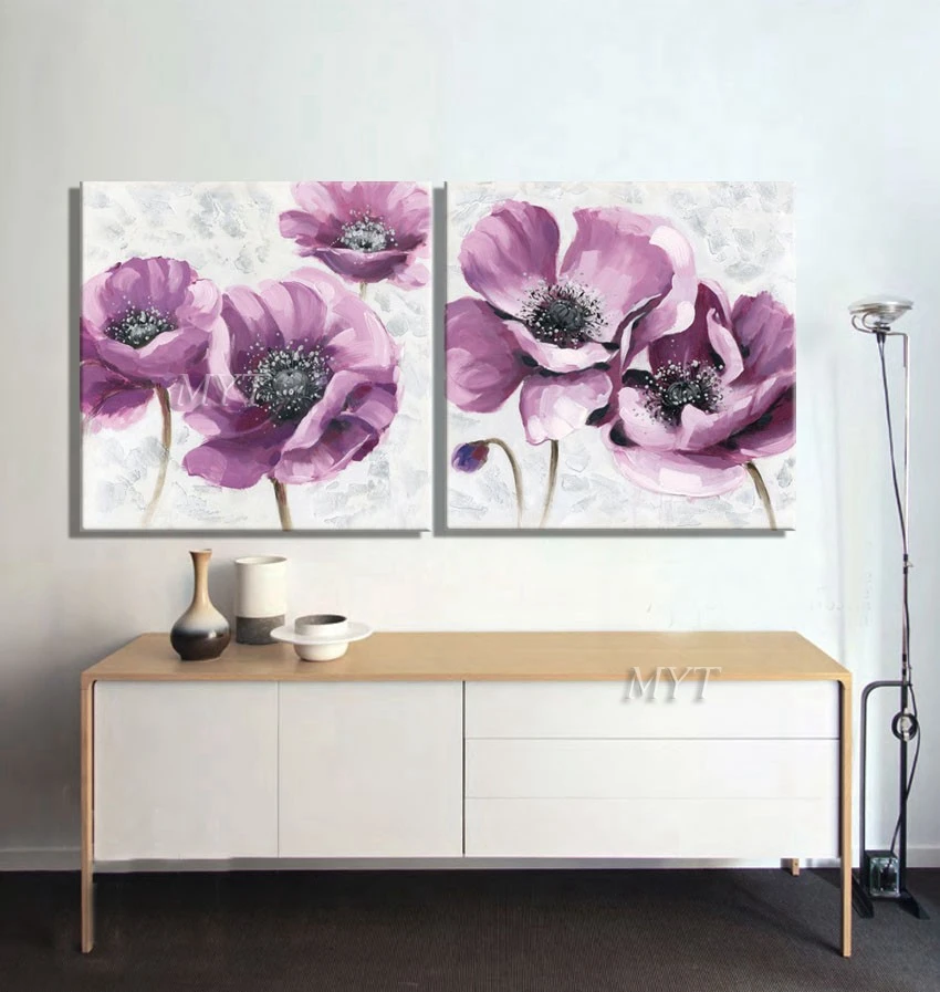 Unframe Romantic purple flower Home Decorative Canvas Wall Art Handmade Oil Paintings On Canvas Painting Canvas Art Modern Decor