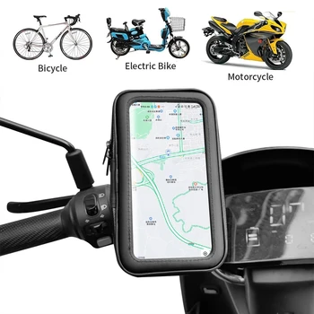 Yükseltme yeni su geçirmez motosiklet bisiklet Scooter cep telefonu tutucu çanta kılıf iPhone Xs Max GPS desteği 6.5 inç bisiklet standı