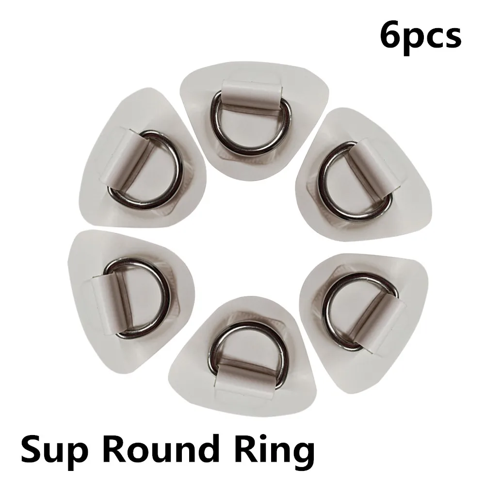 6pcs Sup Round Ring Pads Surfboard kayak Dinghy Boat PVA Patch With 316 Stainless Steel Ring Deck Pads Rope Kit  Multicolor