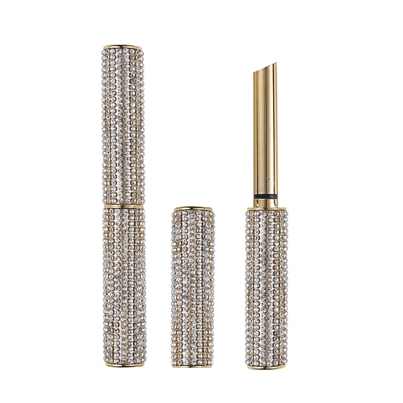 New Arrival Empty Lipstick Container Rhinestone Pearl Crystal Lip Balm Tube Cosmetic Packaging Refillable bottle 20/50pieces