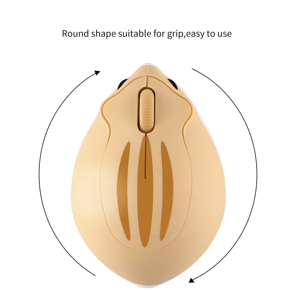 CHUYI-Souris optique sans fil 2.4G, design de dessin animé hamster mignon, ergonomique, mini 3D, pour ordinateur de bureau, PC tablette, cadeau pour