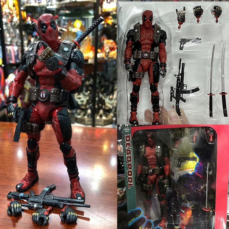 NECA Epic X-Men Deadpool Figurka akcji Wariant Ruchomy Wspólny Superbohaterowie Martwy basen ze broniami Prezenty świąteczne Zabawka Dzieci Disney