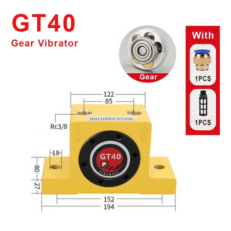 GT40 GT48 Pneumatic Vibrator Gear Vibrator Turbine Oscillators Industry Hammer Blanking Parts