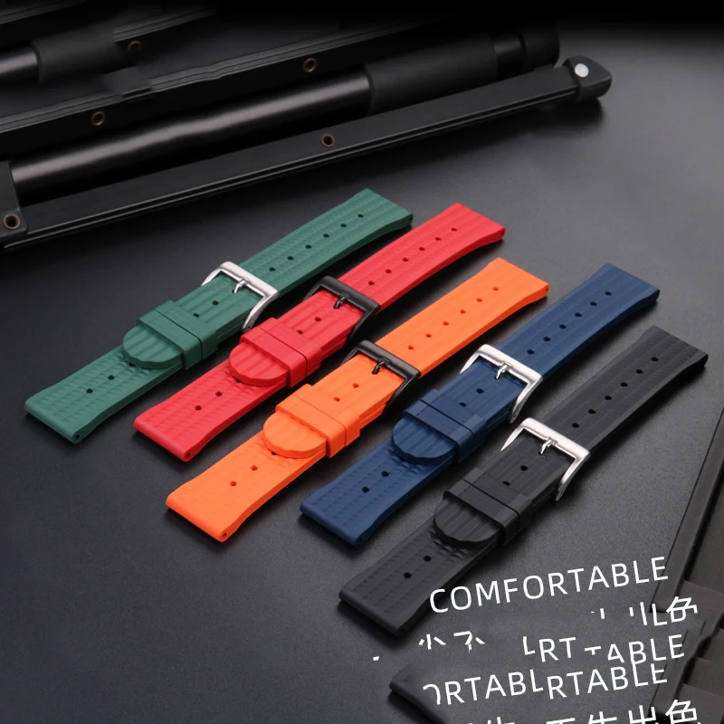 20MM 22MM Tropical Silicone Rubber Watch Strap Replacement For Seiko SRP777J1 Watchband Diving Waterproof Bracelet Strap