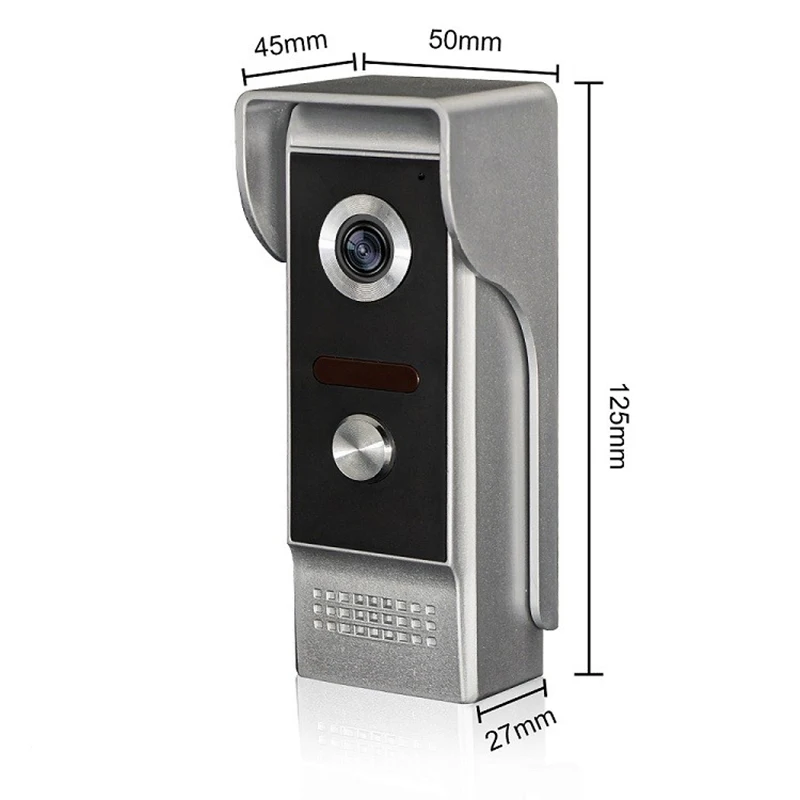 7'' TFT LCD Wired Video Door Phone Visual Video Intercom Speakerphone Intercom System With Waterproof Outdoor IR Camera