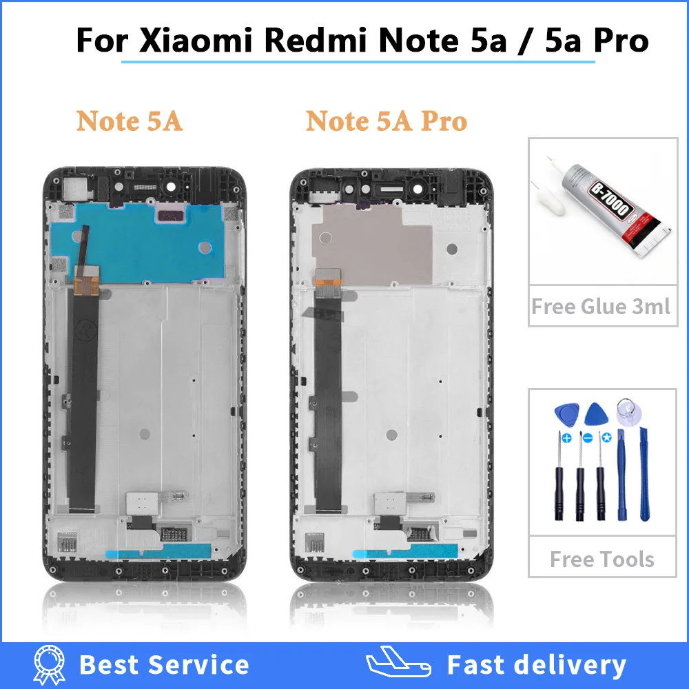 For Xiaomi Redmi Note 5A Prime Pro / Redmi Y1 / Y1 Lite / Note 5A Global Version LCD Display Digitizer Touch Screen With Frame