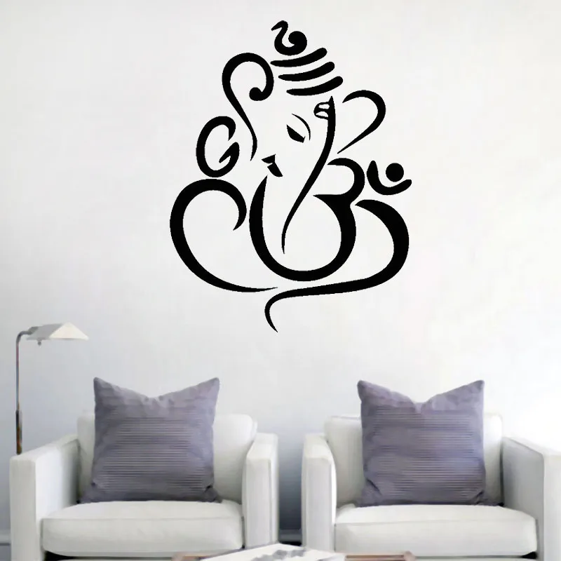 Ganesha Elephant Wall Decal God Elephant Hinduism Bedroom Living Room Wall Stickers Removable Vinyl Art Murals Decoration