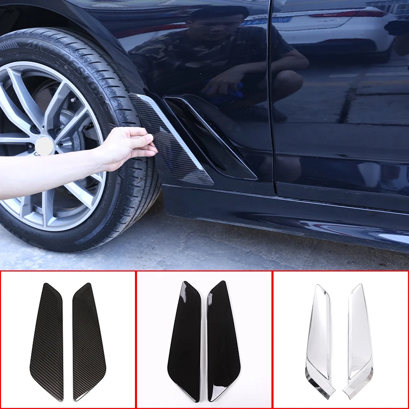 2Pc For BMW 5 Series G30 2018-2022 Car Styling Piano Black Fender Side Air Vent Outlet Cover Trim Decorative Sticker Accessories