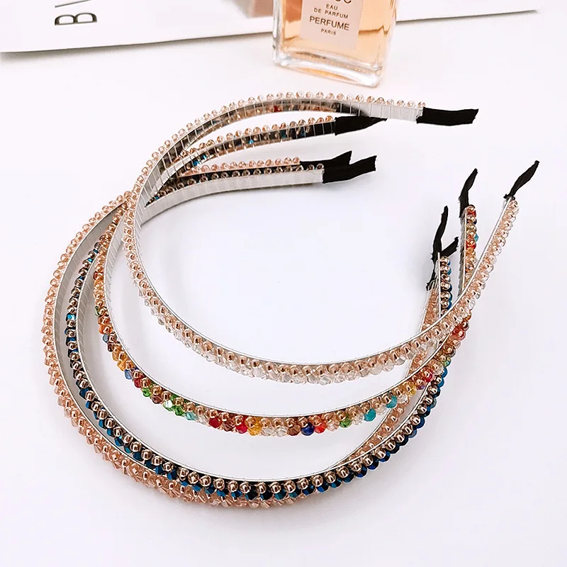 New classic fashion Three rows color Headband Crystal Hairband Festival Hair Rhinestone for Women girls Accessories Headwear