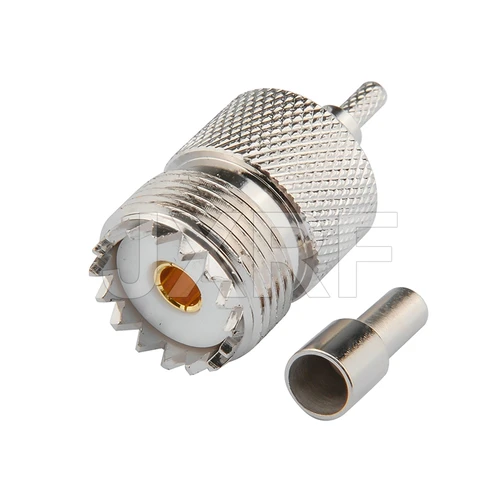 Conector JX RF SO239 UHF hembra engarzado para RG316 RG174 RG58 LMR195 RG142 cable Coaxial puente Pigtail