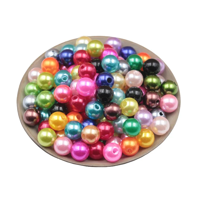 

6/8/10mm Beads Bracelet Necklace Accessories DIY Handmade Creative Straight Hole Pearls Clothing Bag Hat Shoes Decorate Material