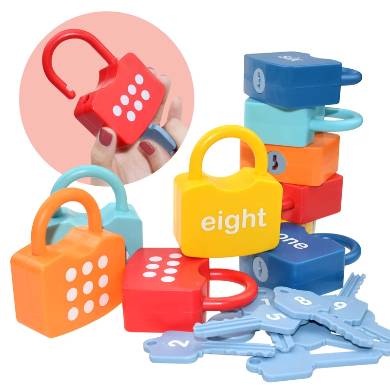 10 Set Learning Locks With Keys, Jouet De Verrouillage Et De Clé Pour Enfant, Baby Keys Toy, JEUX - JOUETS / IMAGINATION / CLE - Jeux - Jouets