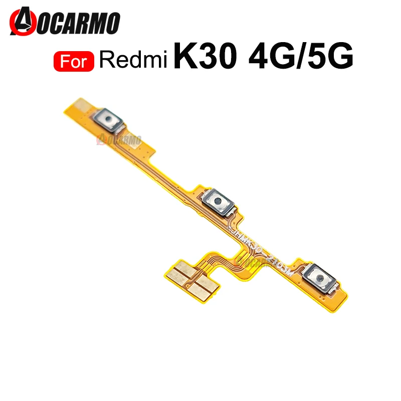 Botones de encendido y apagado para Xiaomi Redmi K30, piezas de repuesto de Cable flexible, 4G, 5G