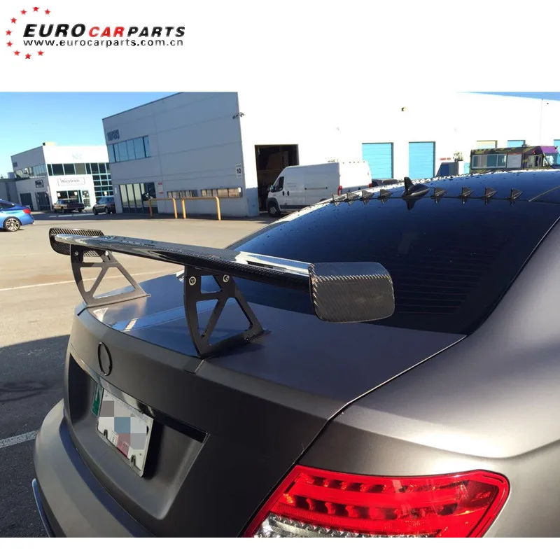 C63 rear wing fit for MB C-class W204 C63 to black series style coupe and sedan C63 carbon fiber trunk spoiler