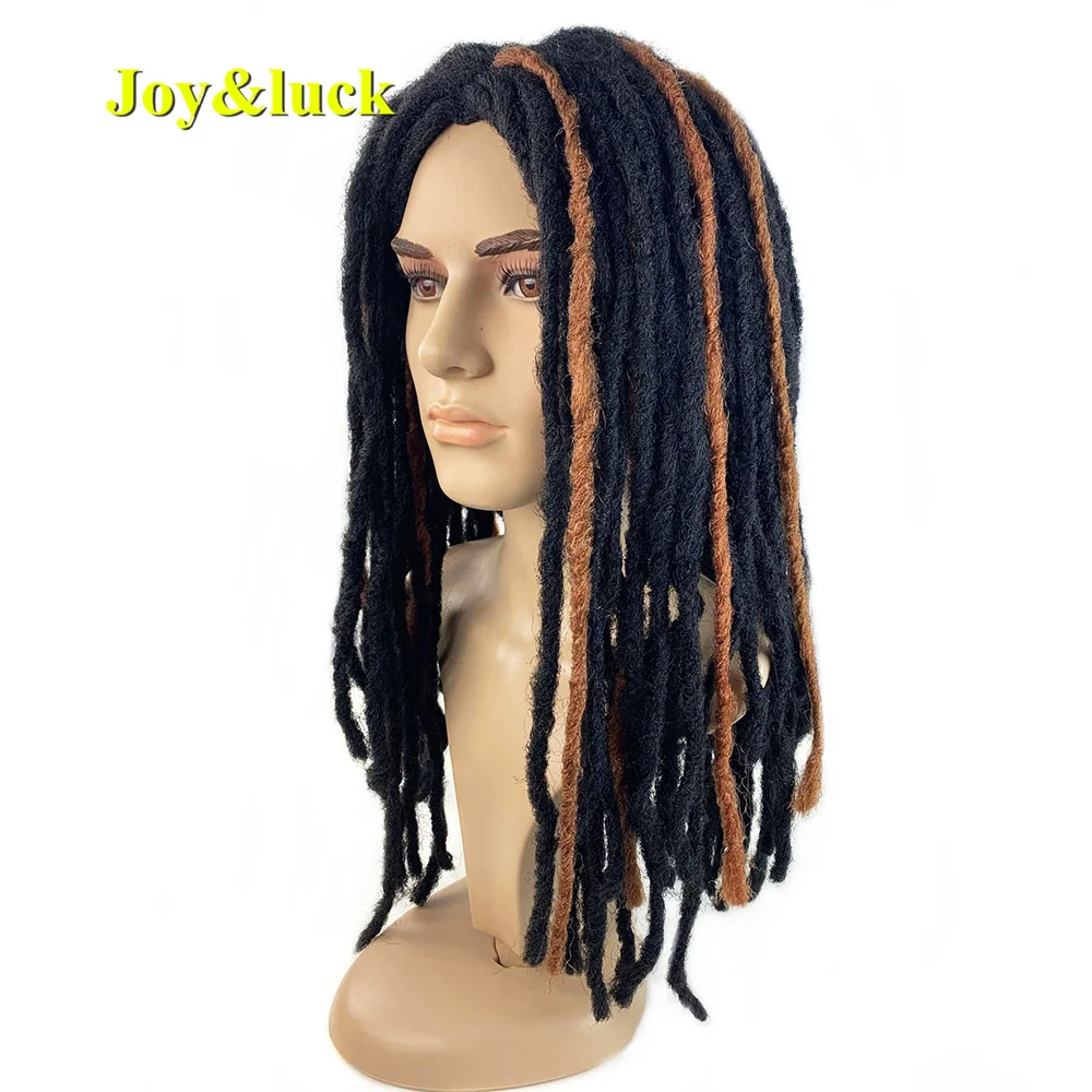Long Dreadlocks Wig For Men Synthetic Black Dreadlock Straight Crochet Hair Braiding Middle Part Hair Wigs Daily Wig