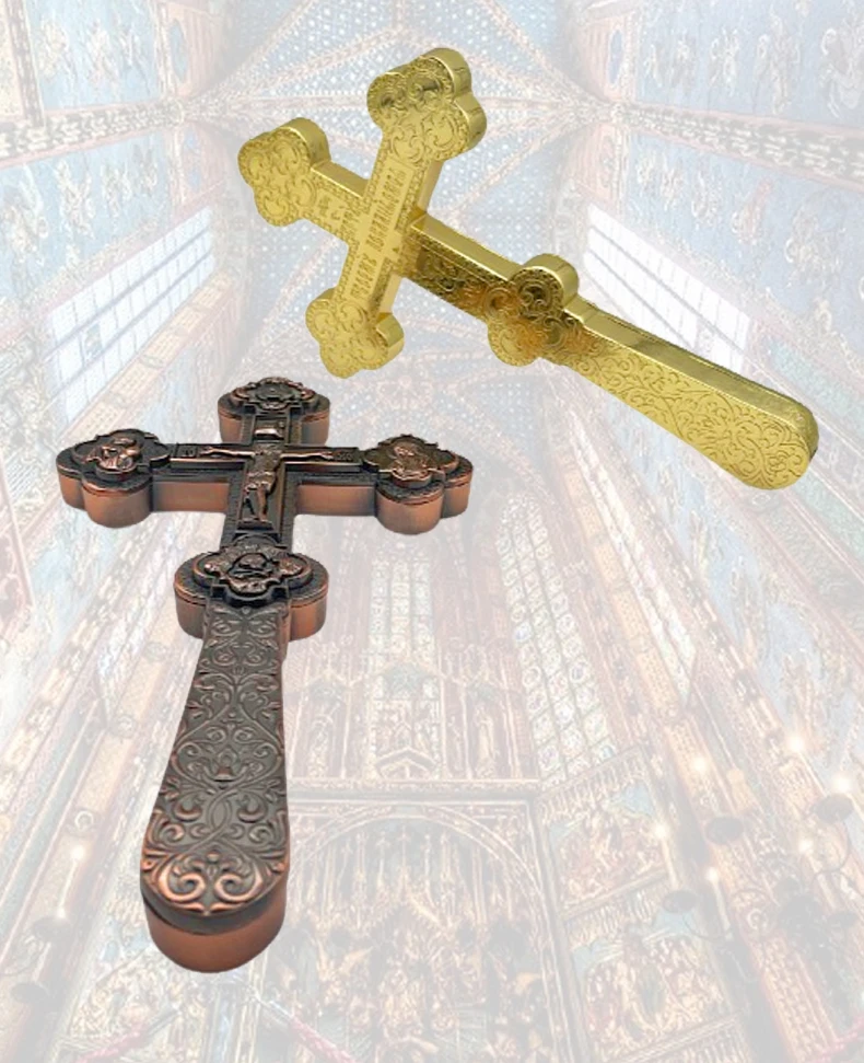 HTISOK Wandkreuz Jesus-Kruzifix Orthodoxe Kirchendekoration Christliche Dekoration Russische Religiöse Orthodoxe Kirchenbedarf – Detail 5