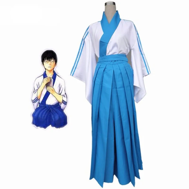 Кимоно из аниме Gintama Shimura Shinpachi, косплей-костюм для Хэллоуина, костюм для детей и взрослых