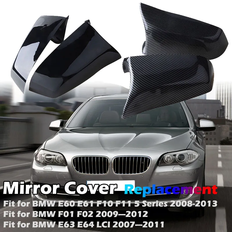 Rhyming Rearview Mirror Cap Wing Side Mirror Cover Fit For BMW E60 E61 F10 F11 2008-2013 F01 F02 2009 -2012 Car Accessories