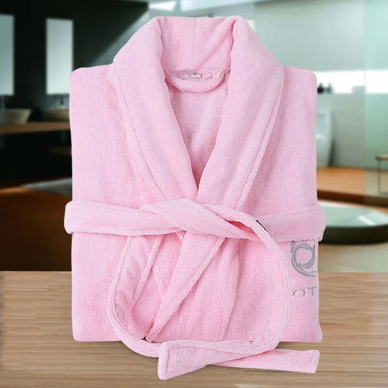 Unisex Winter Terry Bathrobe Women 100% Cotton Bathrobe Lovers Men Bathrobe Solid Towel Long Robe Sleepwear Plus Size Bridesmaid