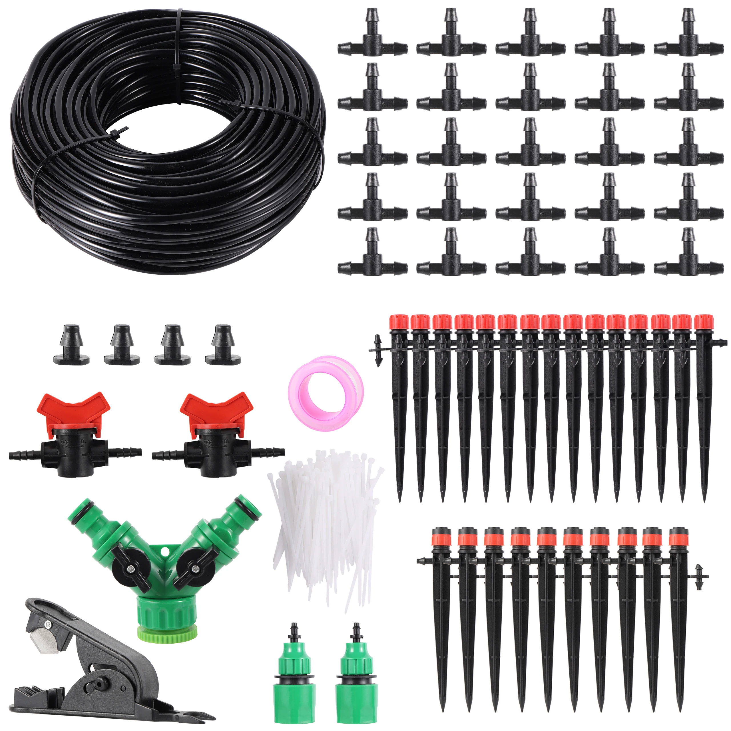 

10m 15m 20m 25m4/7 Hose Garden Watering System With On-off Valve To Insert Drip Irrigation Fittings, Lawn Vegetable Sprinkler