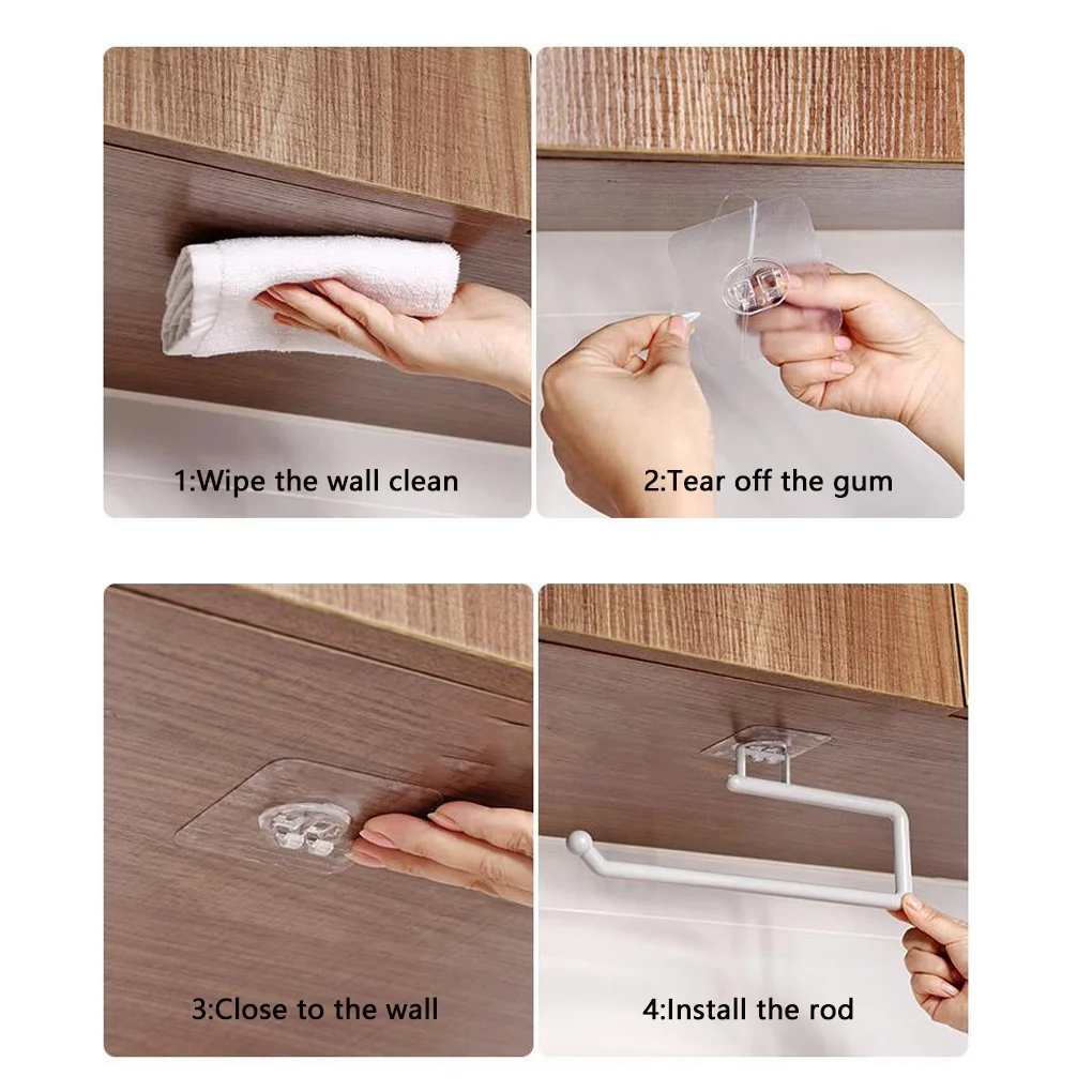 Tissue Hanger Paper Roll Holder Wall Mounted Towel Storage Rack for Kitchen Bathroom Storage Hook Bar Cabinet Rag Hanging Holder