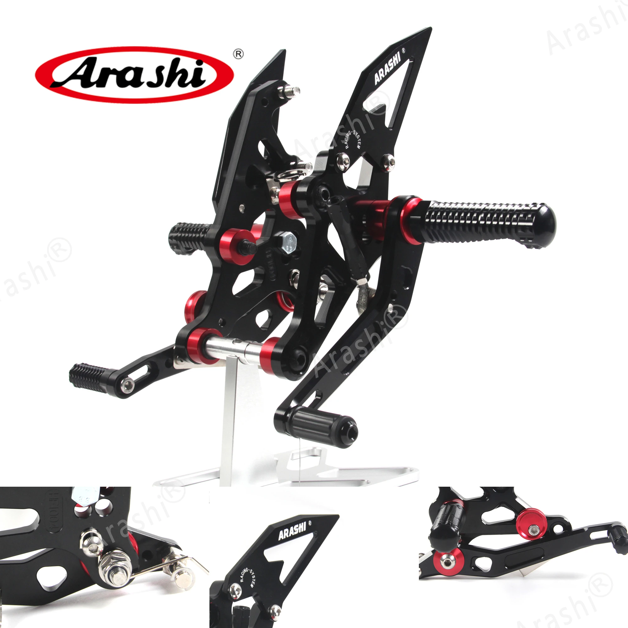 Arashi MT07 Adjustable Footrest Foot Peg For YAMAHA MT FZ 07 2014 2015 2016 Rider Rear Sets Rearset Footrest Foot Rest Aluminum