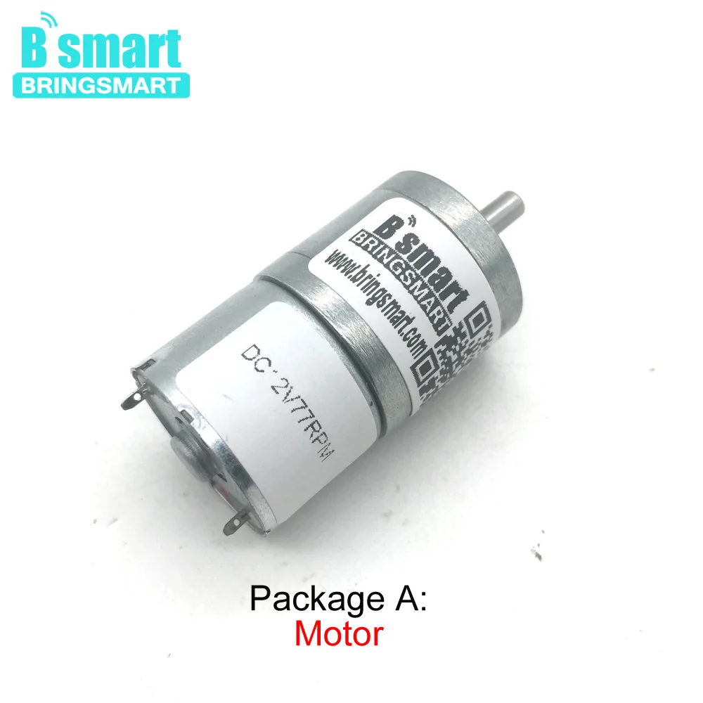 Bringsmart Gearbox Reducer JGA25-310 Low Speed 25mm Mini Motor 12V 6V High Torque DC Reduction Reversible Motor 12v Gear Motor