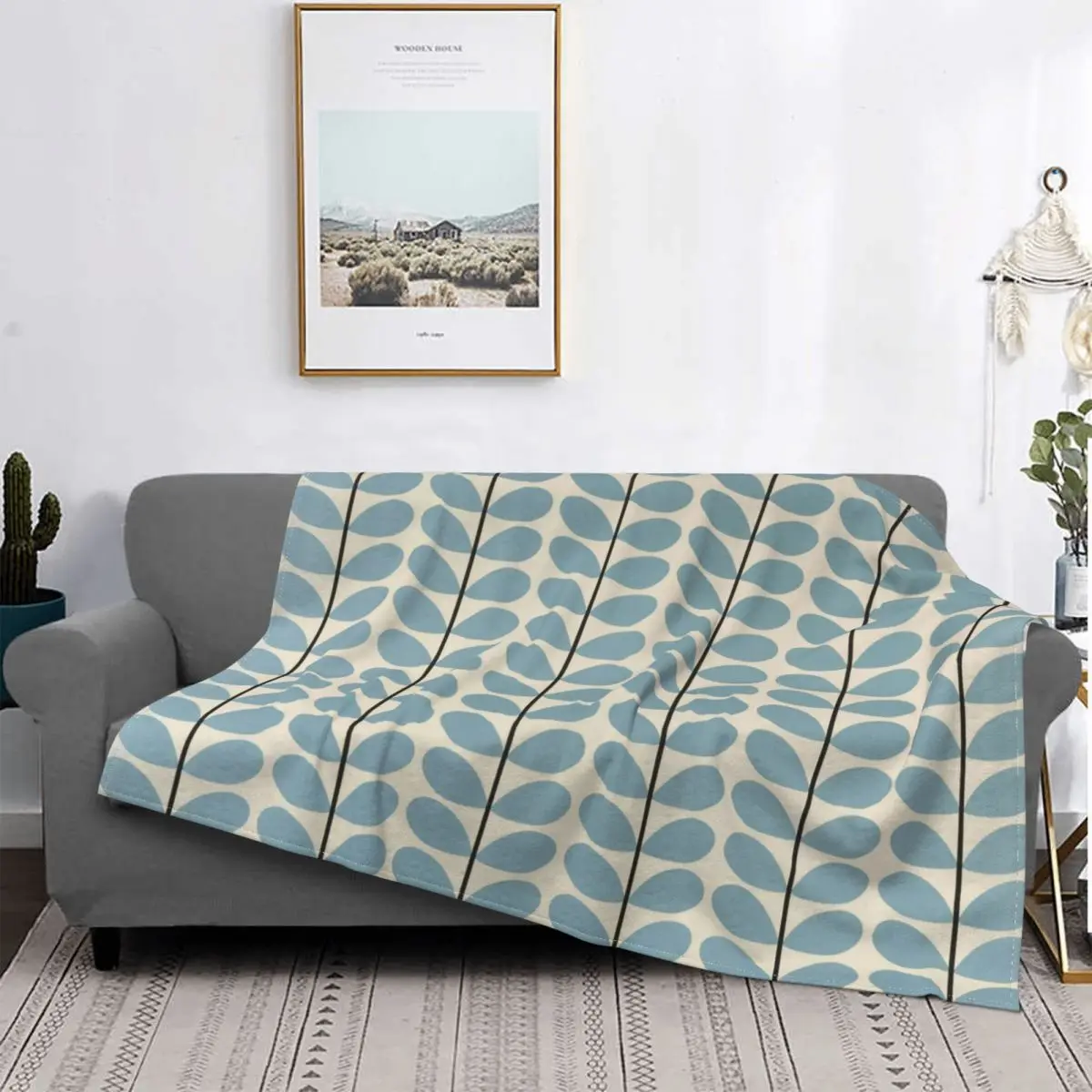 Orla Kiely Blanket Coral Fleece Plush Autumn/Winter Leaf Multi-function Soft Throw Blankets for Bed Office Bedspreads