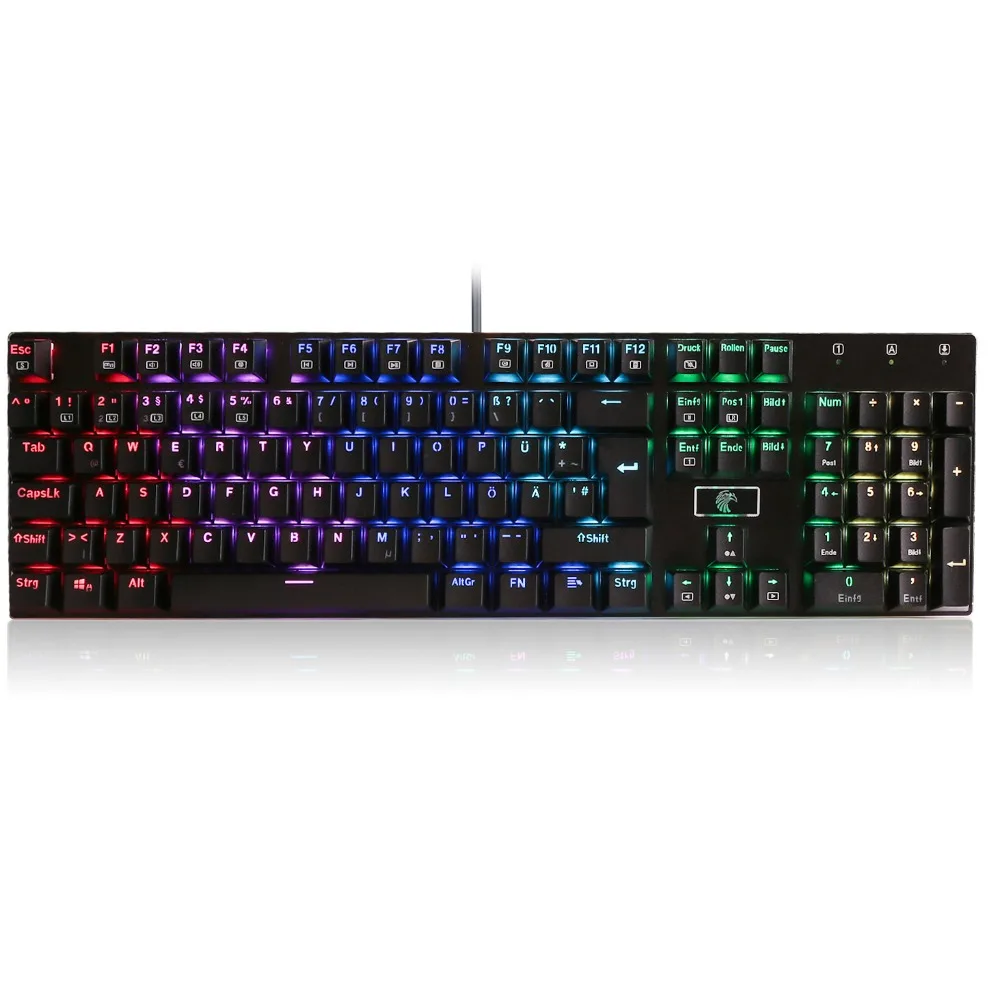 

Z-88 RGB Mechanical Gaming Keyboard Red Switch Linear RGB Backlit Water Resistant 104 Keys Anti-Ghosting for Mac PC Black