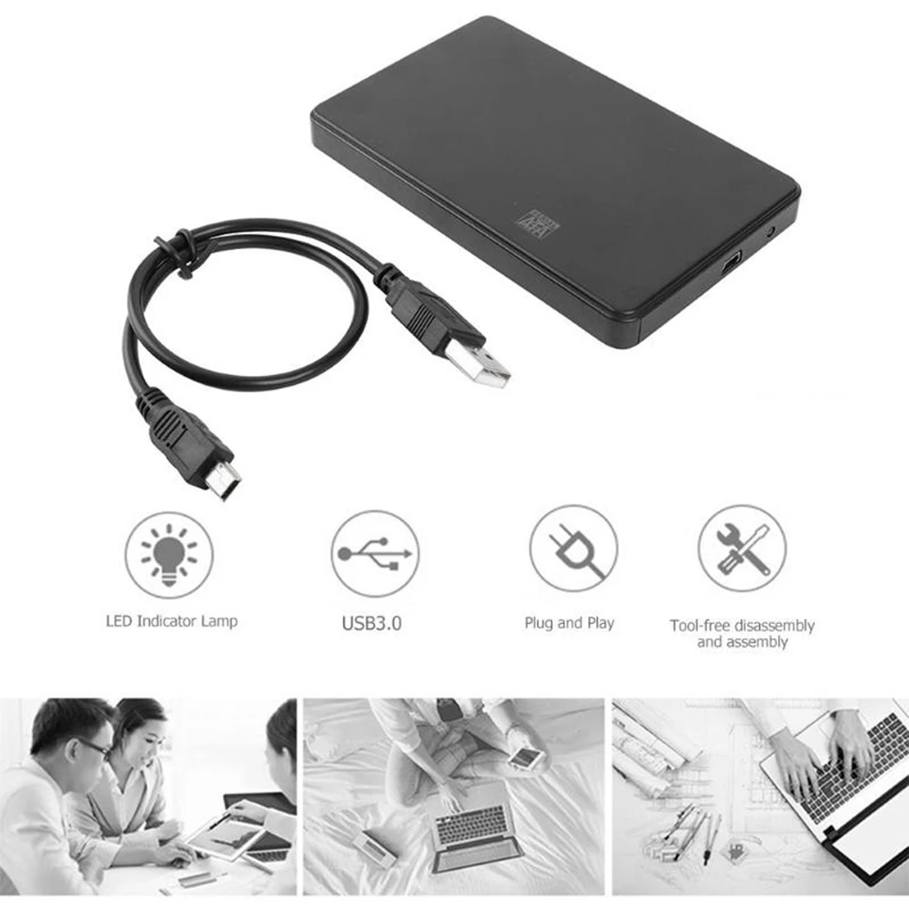 Sata para usb2.0 2. caixa de disco rígido de 5 polegadas caixa de disco rígido externo com cabo usb hdd gabinete usb2.0
