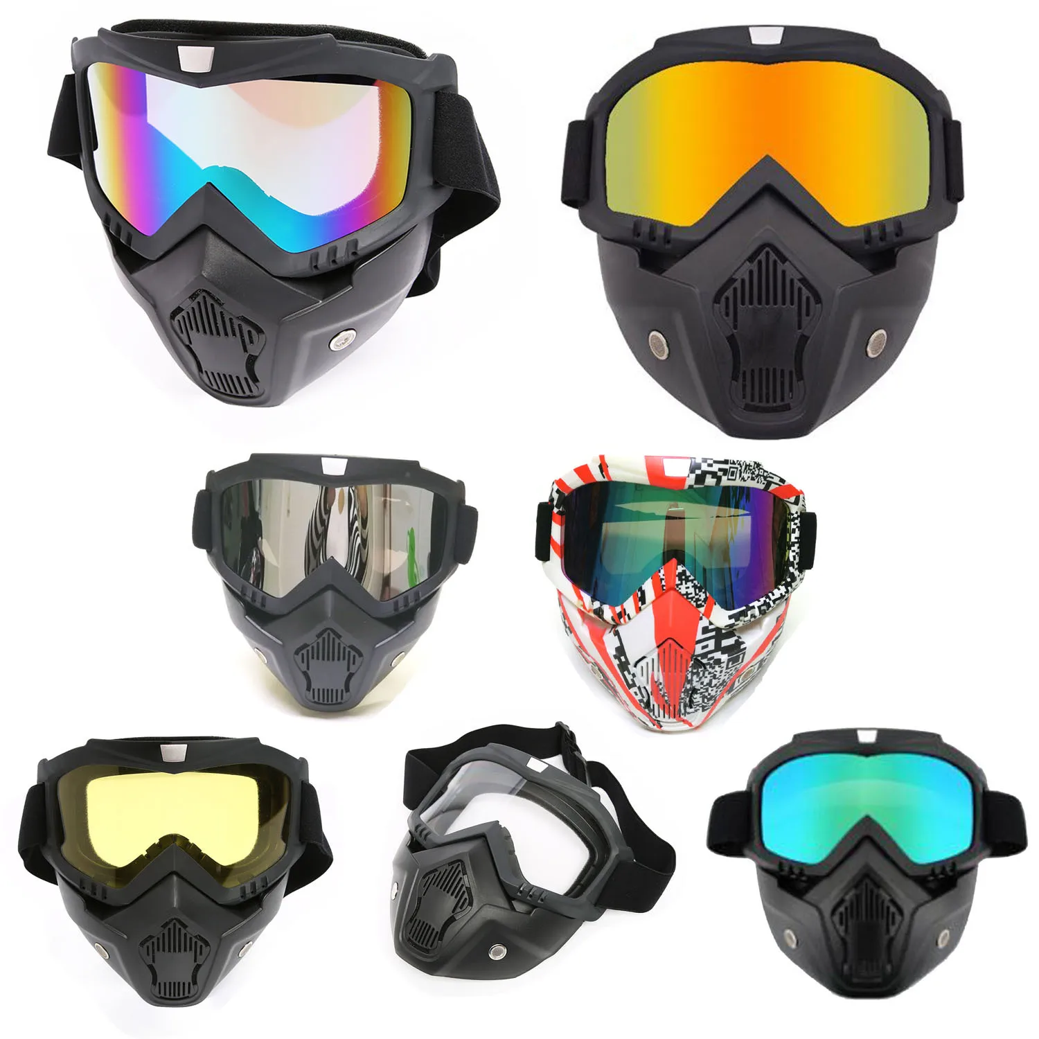 Nose motorcycle glasses Wind-proof fans color cycling off-road racing goggles