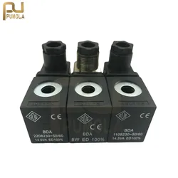 ODE Solenoid Valve Coil BDA 220V/230V 14.5VA/8W SA4251 Large Hole 13mm Small Hole 10mm Height 39mm 12V 24V 110V