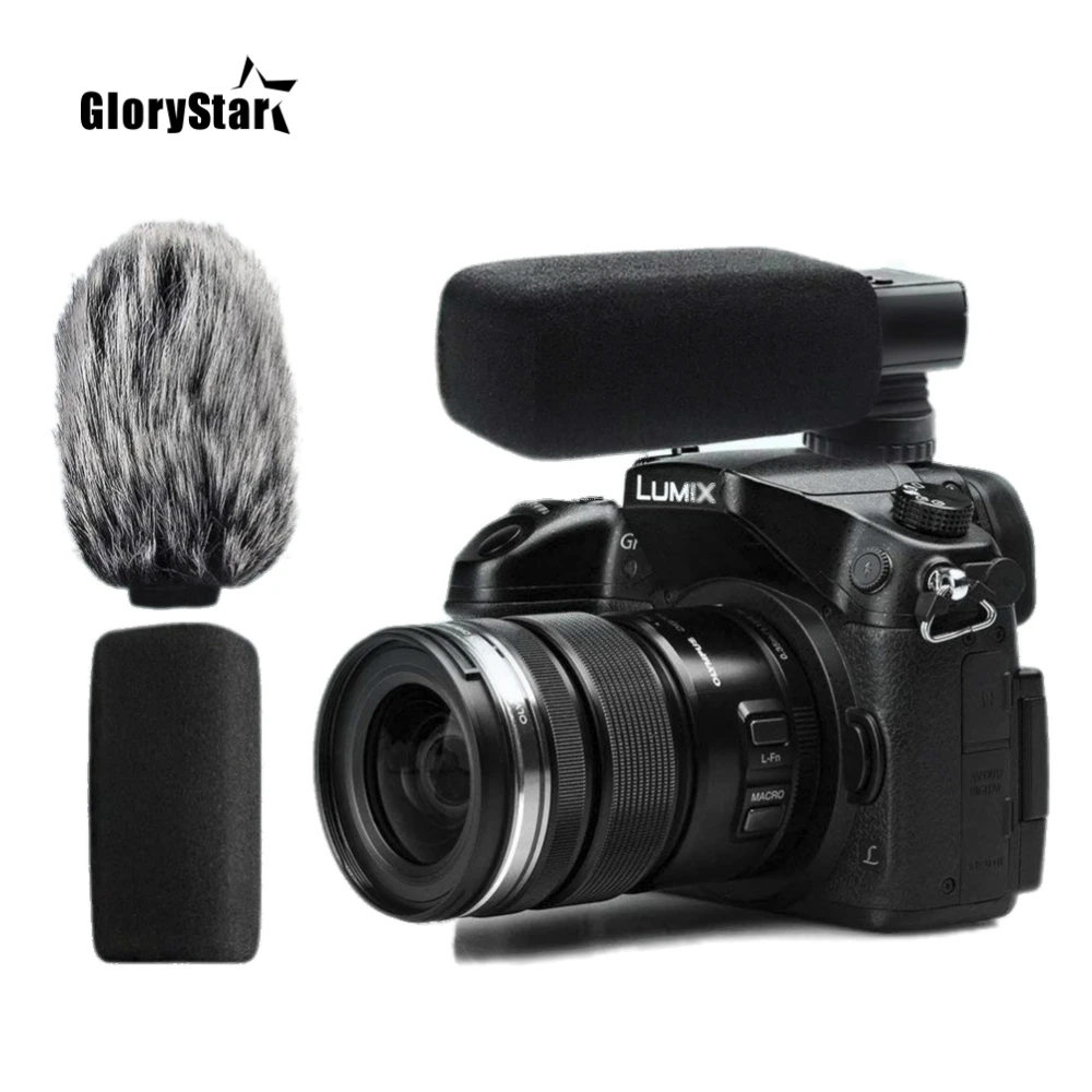 

RYH Aluminum Alloy Camera Microphone Condenser Recording Microphone 3.5mm MIC For DSLR Camera Canon Nikon Sony Vlog Microfone