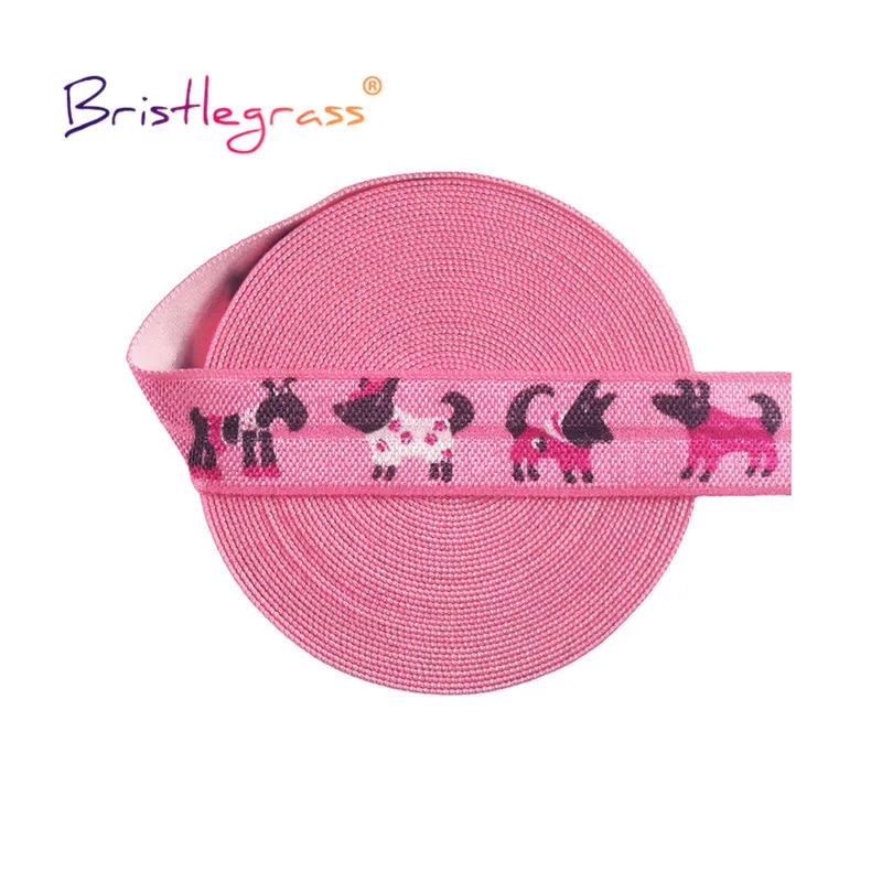 BRISTLEGRASS-cinta elástica de LICRA para el pelo, 2, 5, 10 yardas, 5/8 pulgadas, 15mm, con estampado de mariposa, flamenco, gato, perro accesorios de costura correas para bolsos costura accesorios novedosos