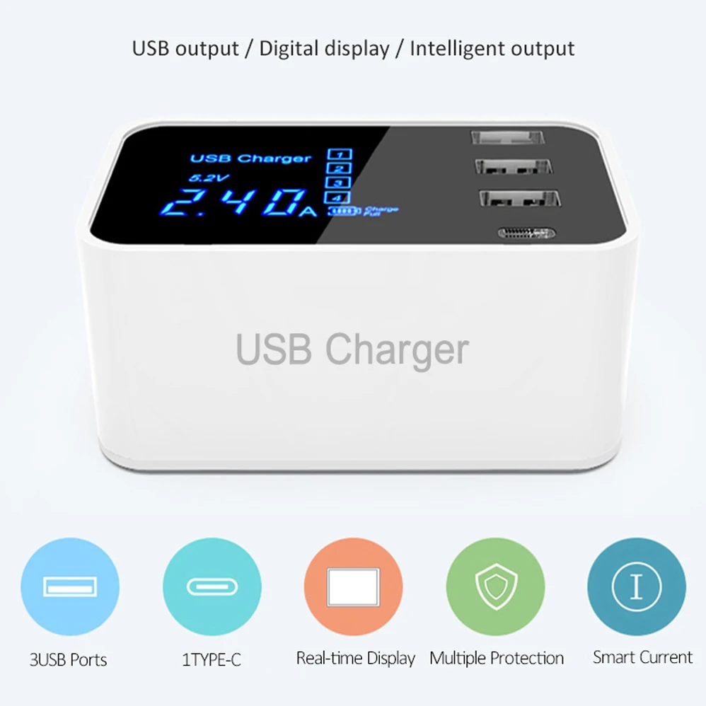 Multi Quick Charger PD Type C USB Charger for Samsung iPhone Huawei Tablet oppo xiaomi Fast Wall Charger US EU UK Plug Adapter