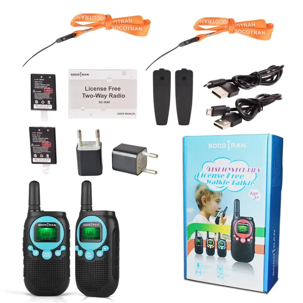 Radio de 2 vías PMR446 para niños, Walkie Talkies recargable, VOX, Scan, linterna, tono de llamada, ideal para regalo de Navidad