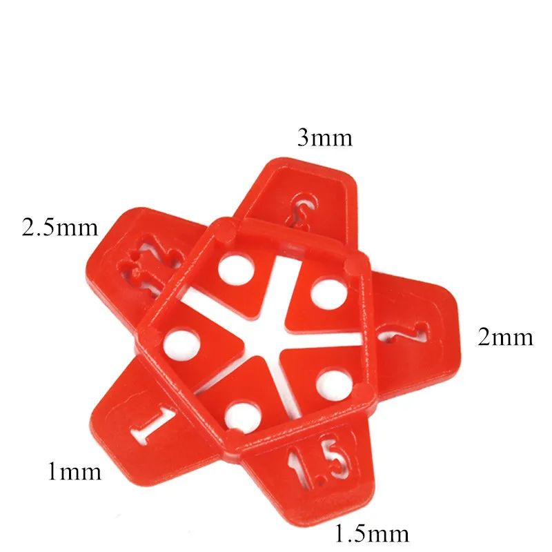 50pcs 5 dimensioni piastrelle da parete rimovibili localizzatore di spazi in ceramica in grado di riciclare il sistema di livellamento delle piastrelle incrociate strumenti di costruzione del pavimento del Gap 2mm 3mm