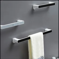 Self-adhesive Bathroom Towel Bar Towel  Wall Mounted Towel Hanger Holder Rack Shelf Shoes Holder Hanging Finishing Rack