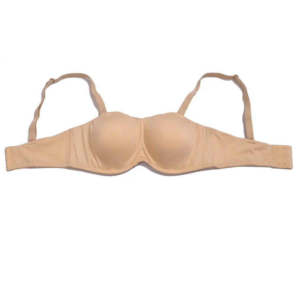 YBCG Full Cup Push Up Women Bra Padded Convertible Transparent Shoulder Straps Underwear Solid Non-slip Strength Lingerie