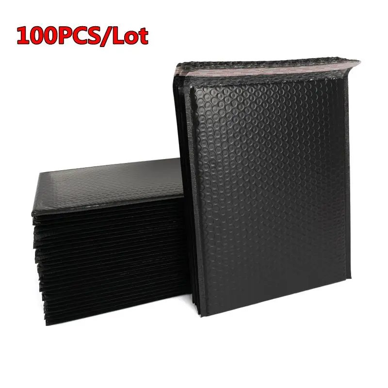 

100Pcs/Lot Black Foam Envelope Bags Self Seal Mailers Padded Shipping Envelope With Bubble Mailing Bag Shipping Gift Package Bag