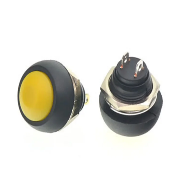 1PCS PBS-33B Small waterproof push button switch 12mm round non-locking self-reset switch push button jog switch