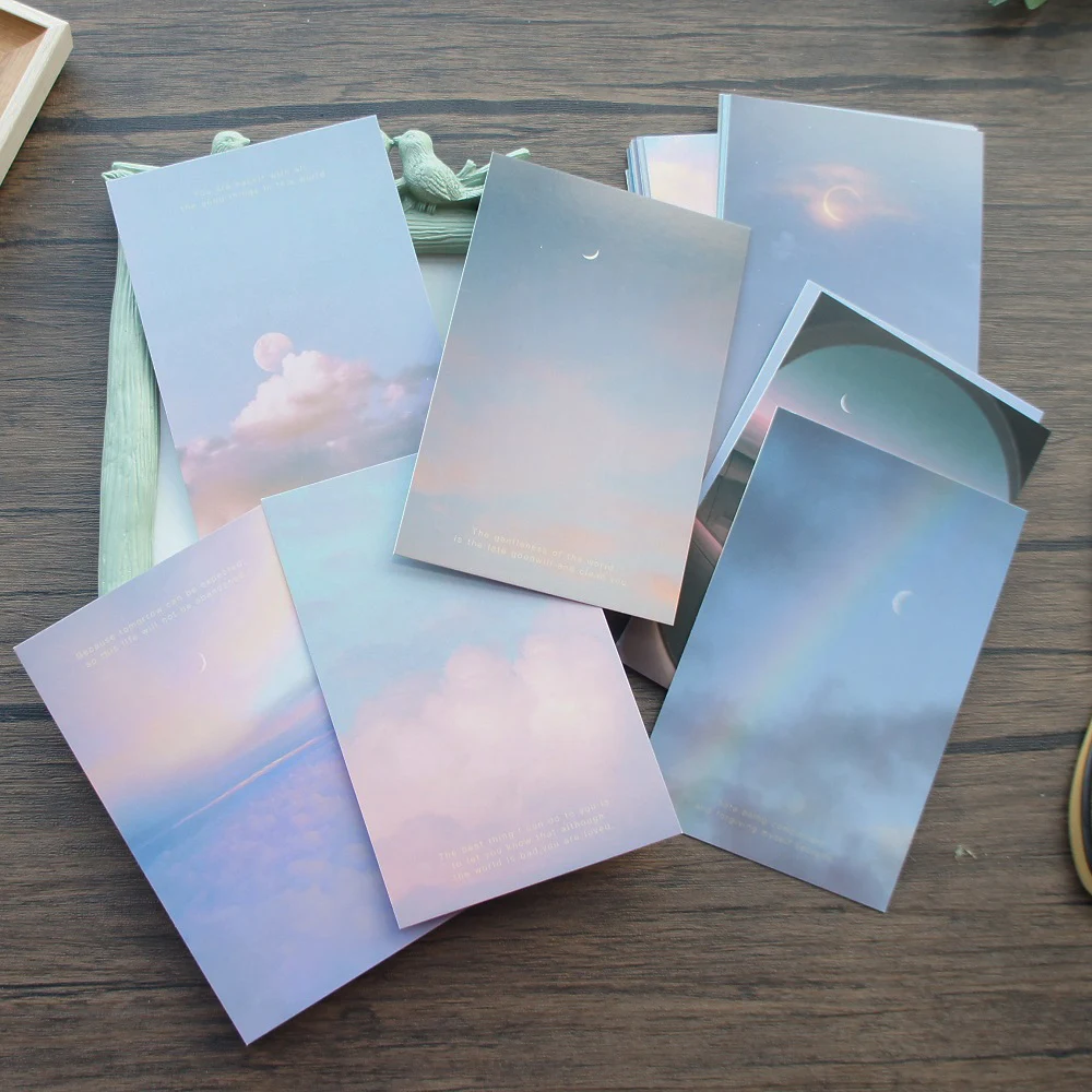 15pcs Look At Blue Clouds and Sky Design Post Card Greeting Cards Gift Card Party Invitation Scrapbooking Use